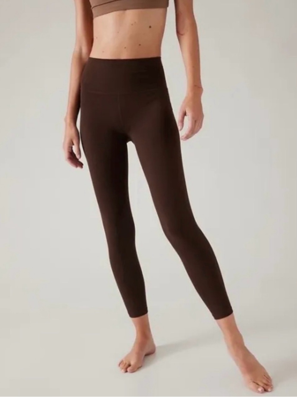 Athleta Salutation Stash Pocket 7/8 Tight XS Brown High Rise Leggings